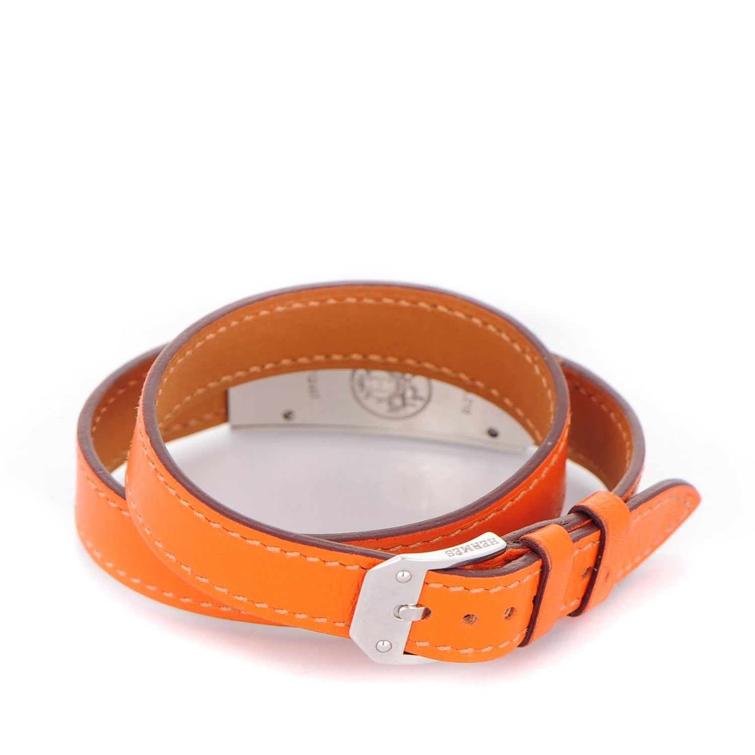 Hermes Stainless Steel Swift 15mm Kelly II Double Tour Quartz Watch Orange 6 of 6