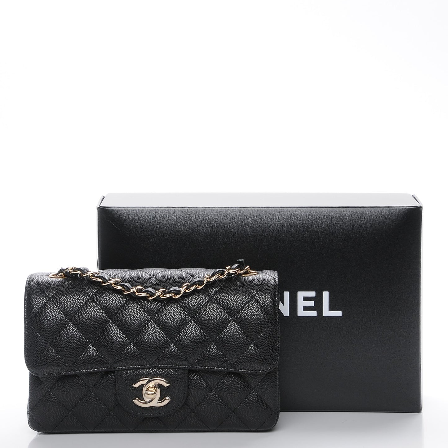 Caviar Quilted Mini Rectangular Flap Black
