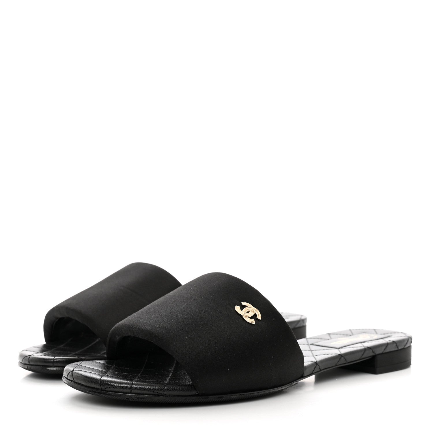 Chanel Satin Mule Sandals 41 Black 3 of 9