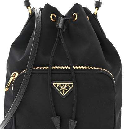 Prada Re-Nylon Duet Drawstring Shoulder Bag Black 9 of 11