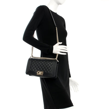 Chanel Calfskin Quilted Medium Boy Flap Black 2 of 7