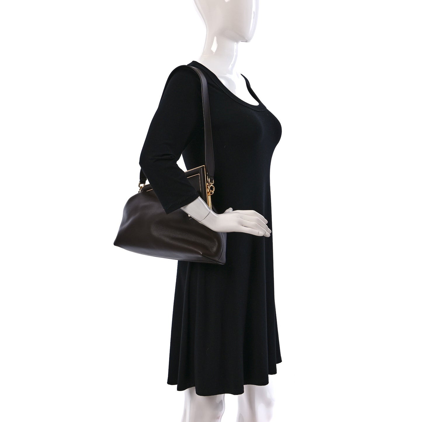 Shiny Nappa Medium Fendi First Ebano