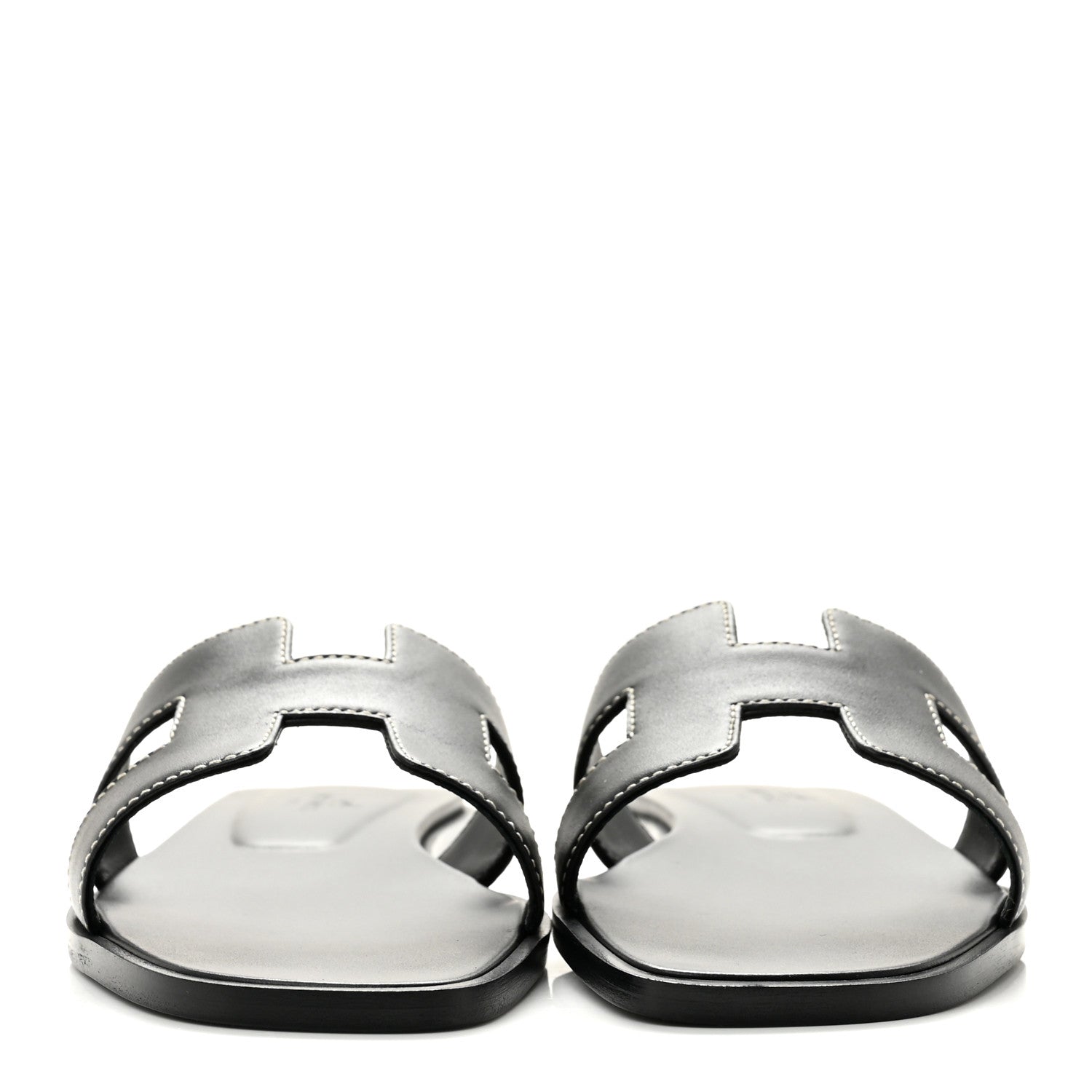 Hermes Box Calfskin Oran Sandals 36 Black 3 of 10