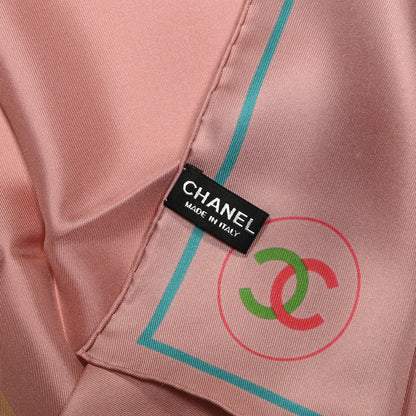 Chanel Silk CC Square Scarf Pink Multicolor 3 of 3