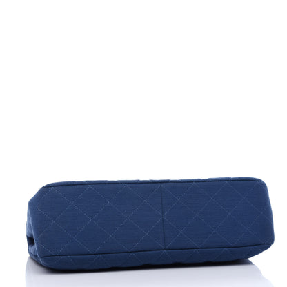 Chanel Jersey Quilted Jumbo Single Flap Navy 4 of 10