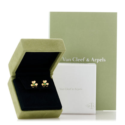 Van Cleef & Arpels 18K Yellow Gold Emerald Mini Frivole Earrings 5 of 5