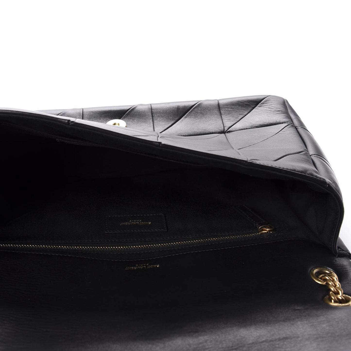 Lambskin Patchwork Monogram Large Jamie Black
