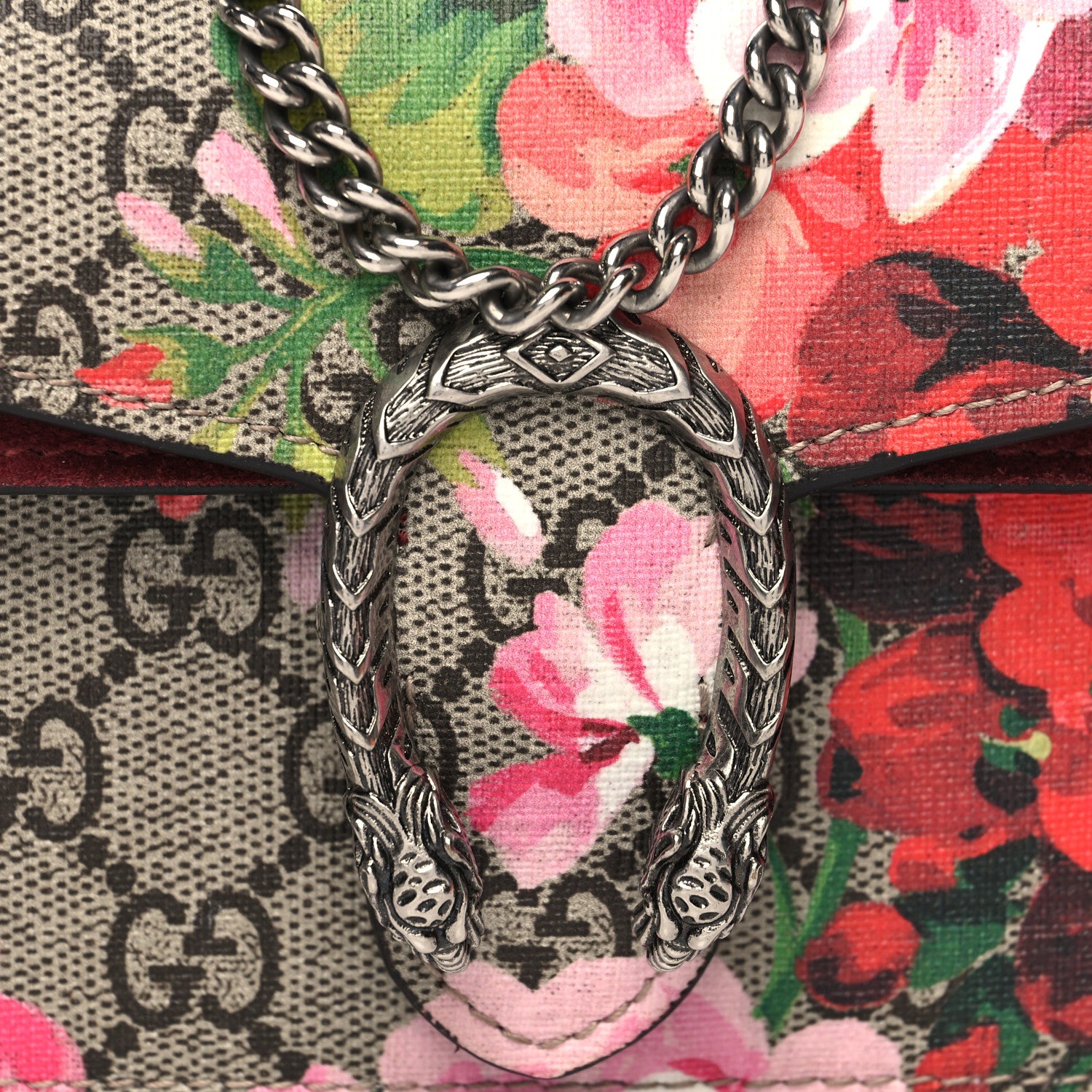 Gucci GG Supreme Monogram Blooms Super Mini Dionysus Shoulder Bag Beige Multicolor Dry Rose 7 of 12
