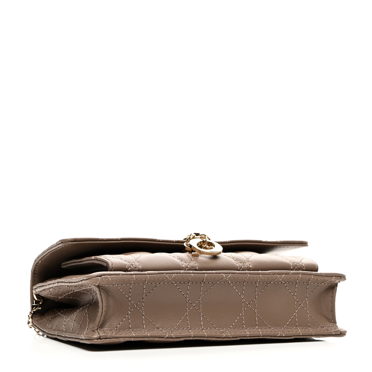Lambskin Cannage Chain My Dior Daily Chain Pouch Warm Taupe
