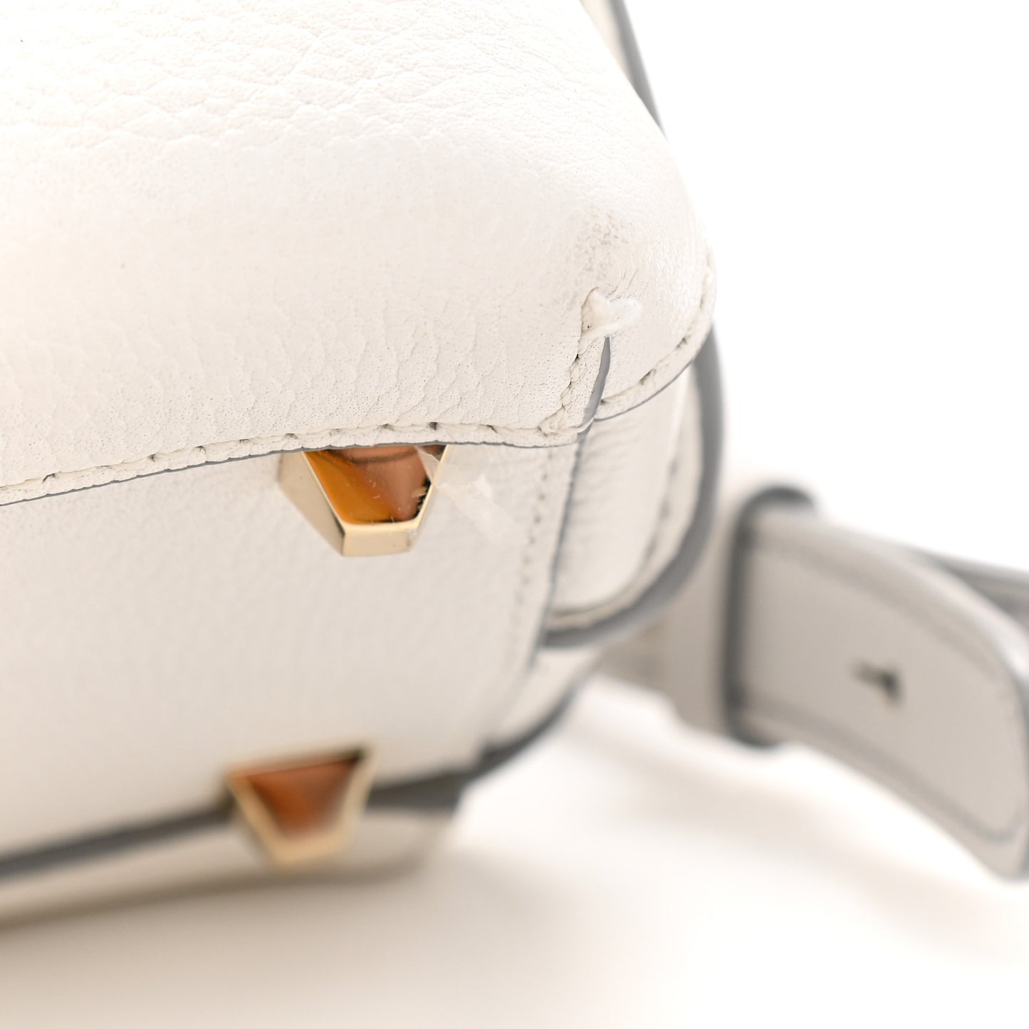 Grained Calfskin Medium Milla Convertible Backpack White Flake