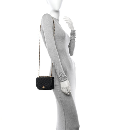 Chanel Shiny Lambskin Quilted Flap Phone Holder With Chain Black 2 of 11
