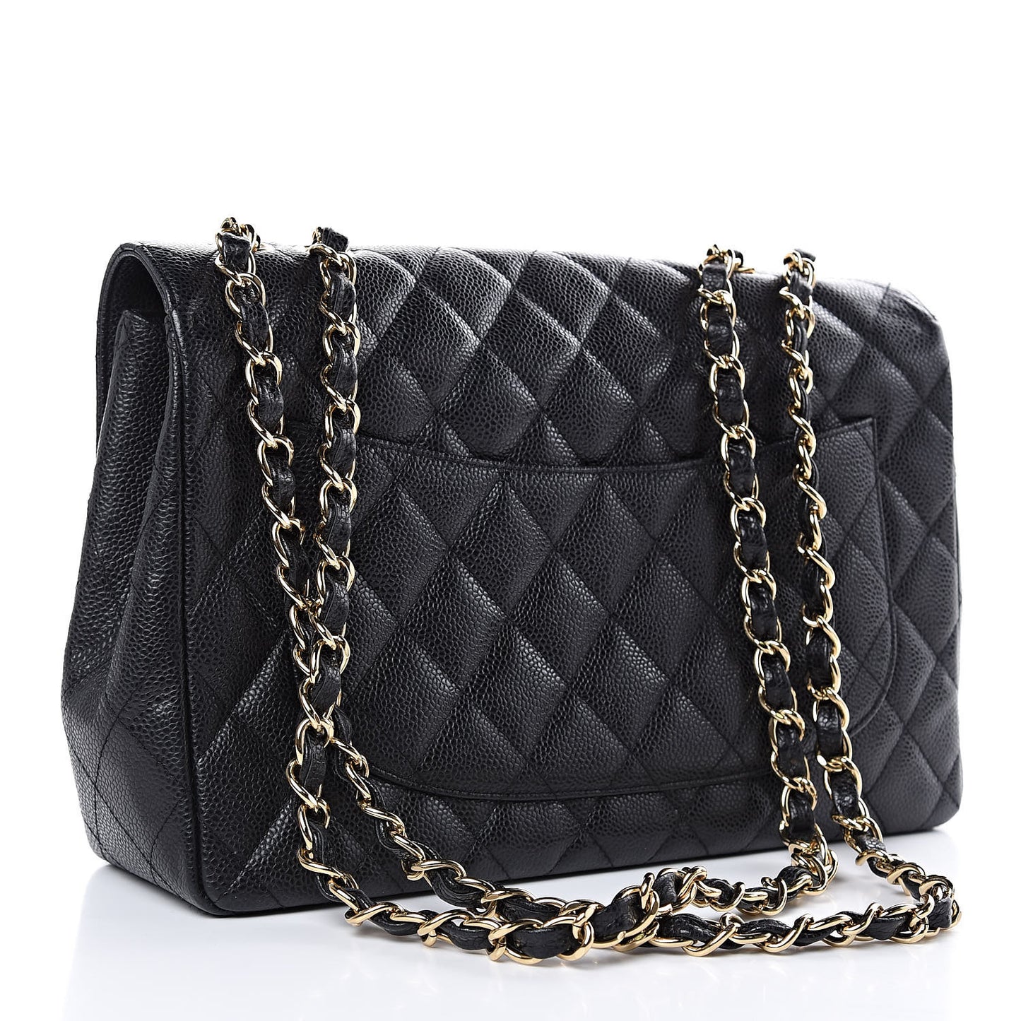 Caviar Quilted Jumbo Single Flap Black