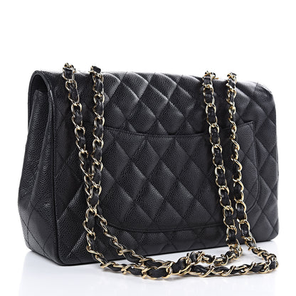 Chanel Caviar Quilted Jumbo Single Flap Black 3 of 12