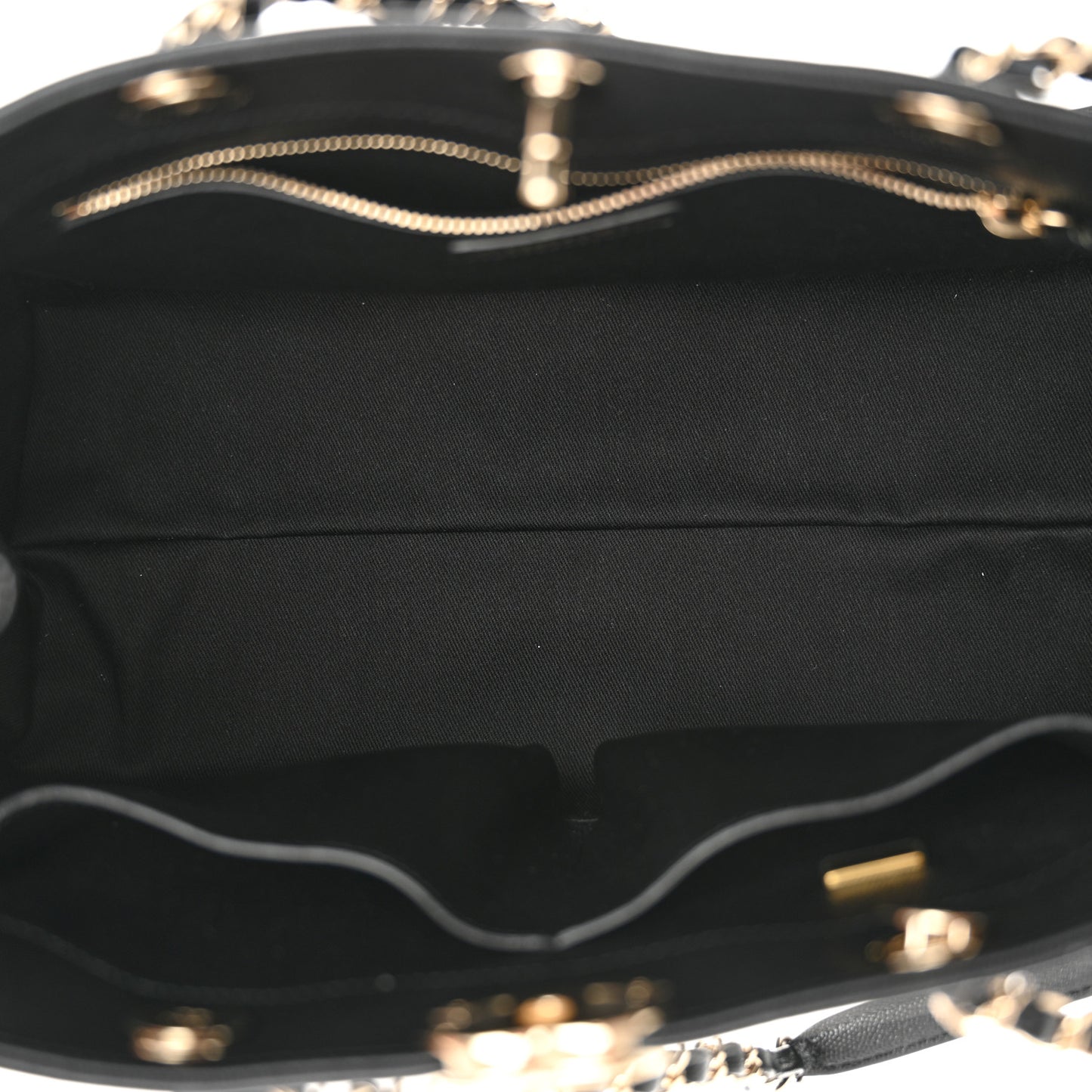 Caviar Quilted Small Shopping Tote Black