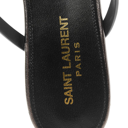 Saint Laurent Calfskin Cassandra Monogram Sandals 38 Metal Walnut 7 of 10