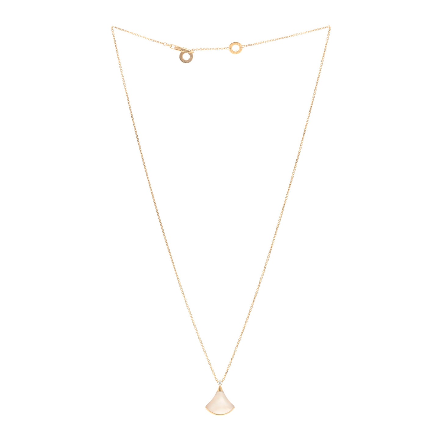 18K Yellow Gold Diamond Mother of Pearl Small Divas' Dream Pendant Necklace