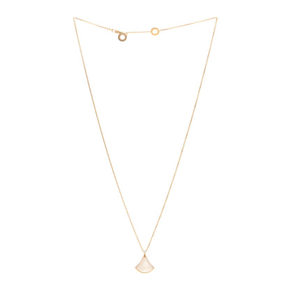 Bulgari 18K Yellow Gold Diamond Mother of Pearl Small Divas' Dream Pendant Necklace 2 of 4