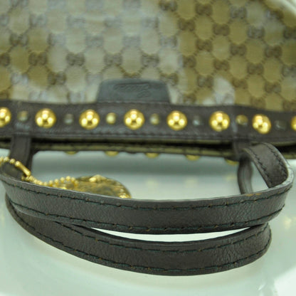 Gucci Crystal Monogram Medium Babouska Shopping Tote Dark Brown 5 of 11