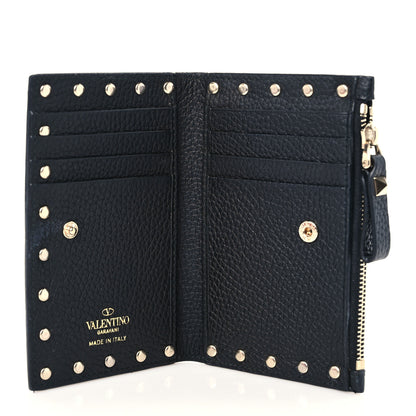 Valentino Garavani Grainy Calfskin Rockstud Coin Purse Card Holder Black 5 of 6