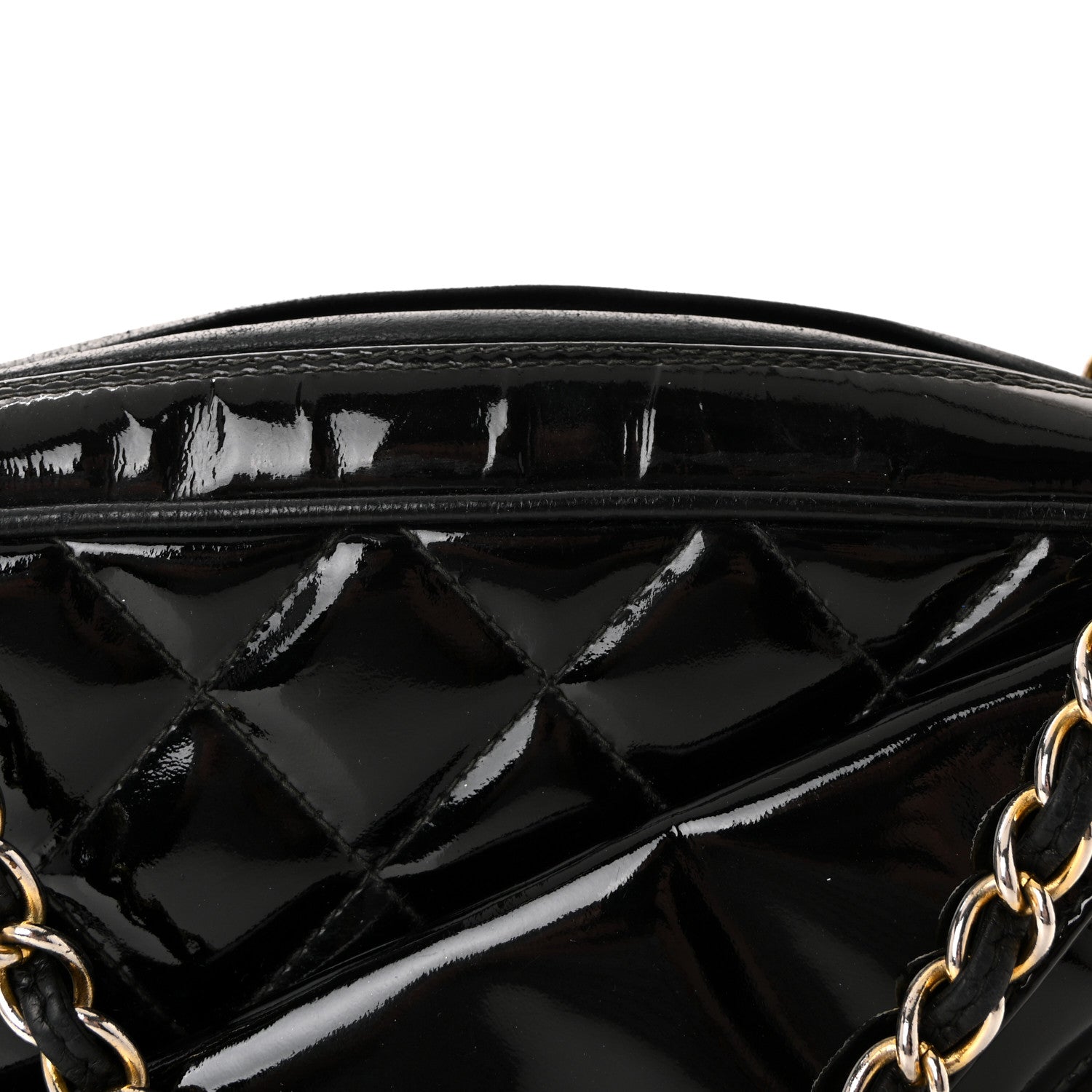 Chanel Patent Quilted Tassel Camera Case Black 8 of 13