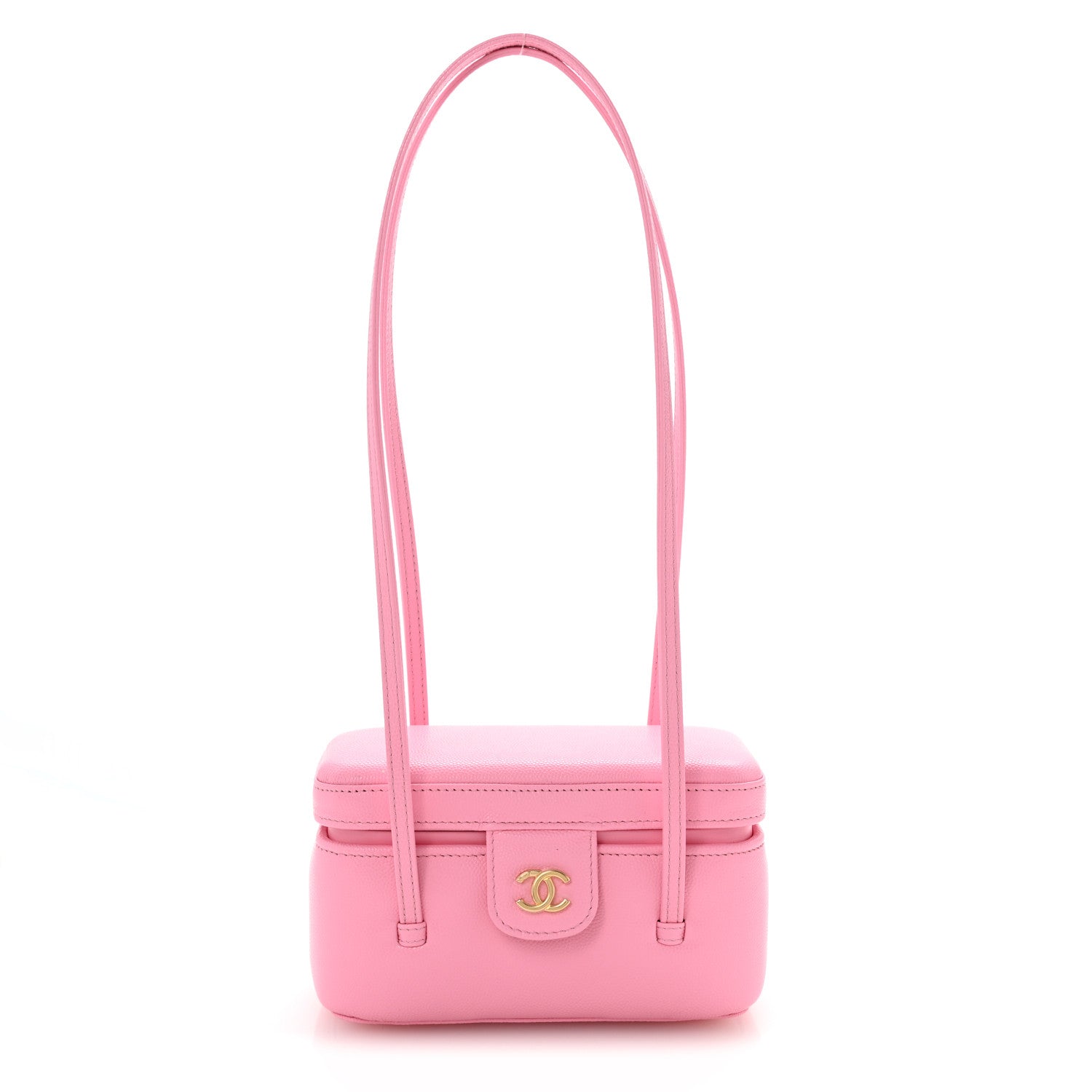 Chanel Shiny Caviar Preppy Coco Long Vanity With Strap Rose 1 of 12