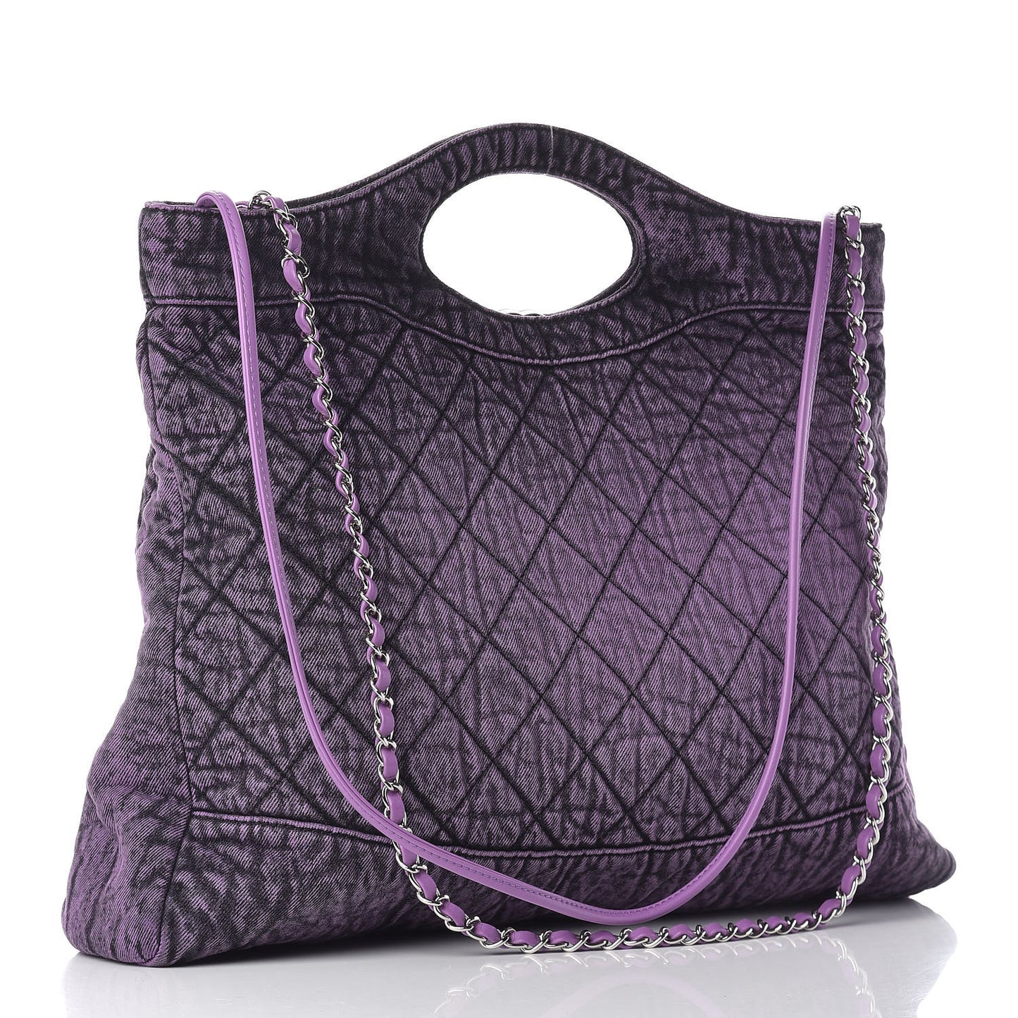 Denim Quilted Large 31 Denimpression Shopping Bag Purple Black