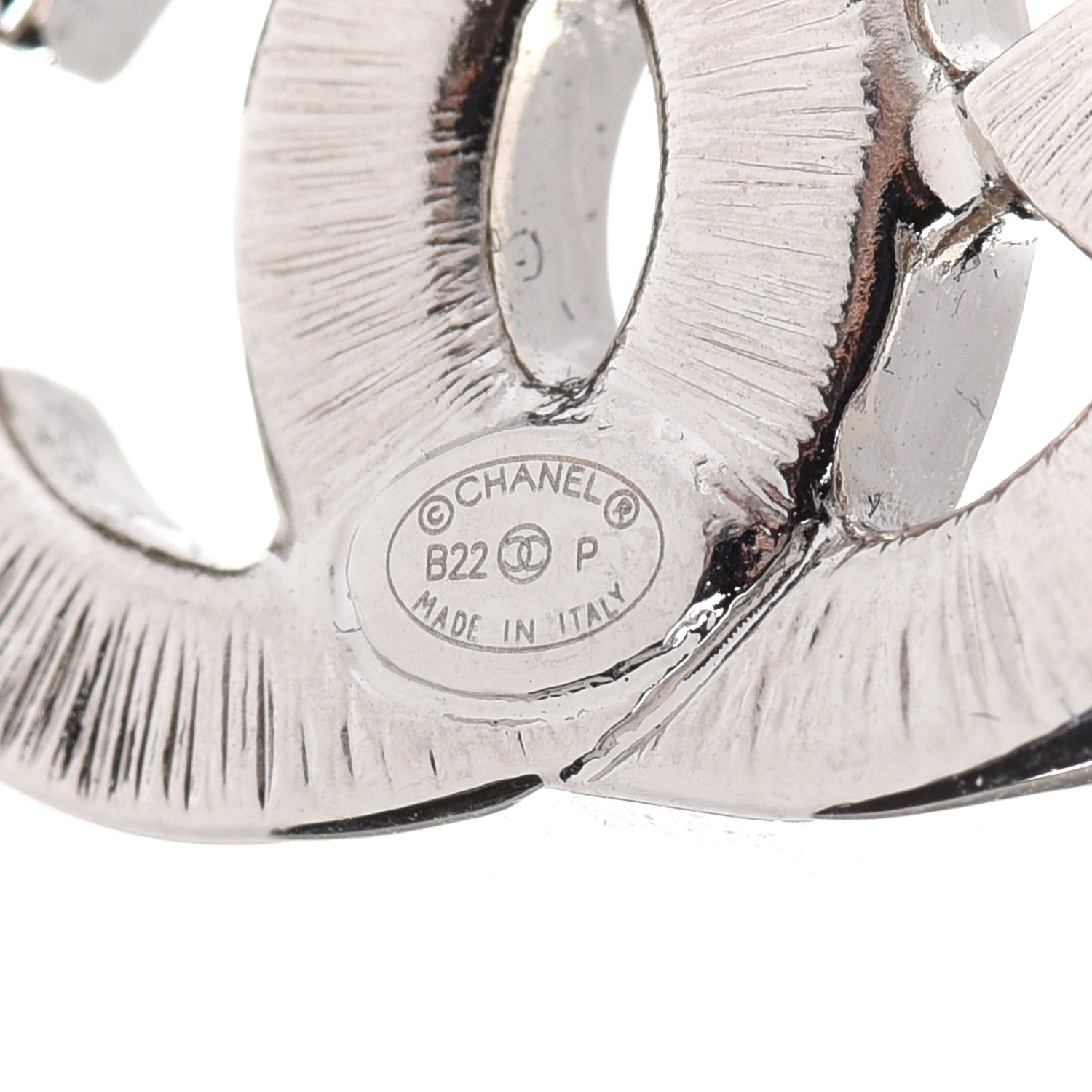 Chanel Baguette Crystal Double CC Earrings Silver 4 of 5