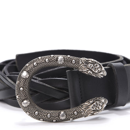 Gucci Calfskin Braided Dionysus Belt 95 38 Black 6 of 6