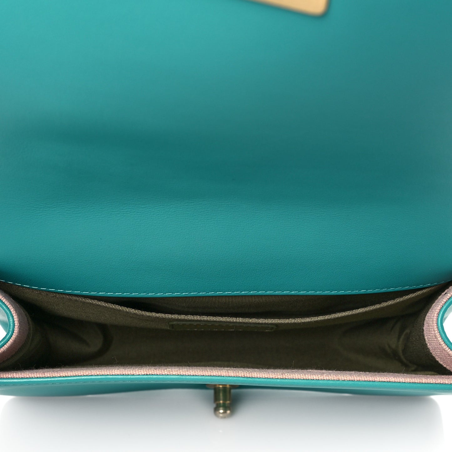 Calfskin Quilted Medium Boy Flap Turquoise