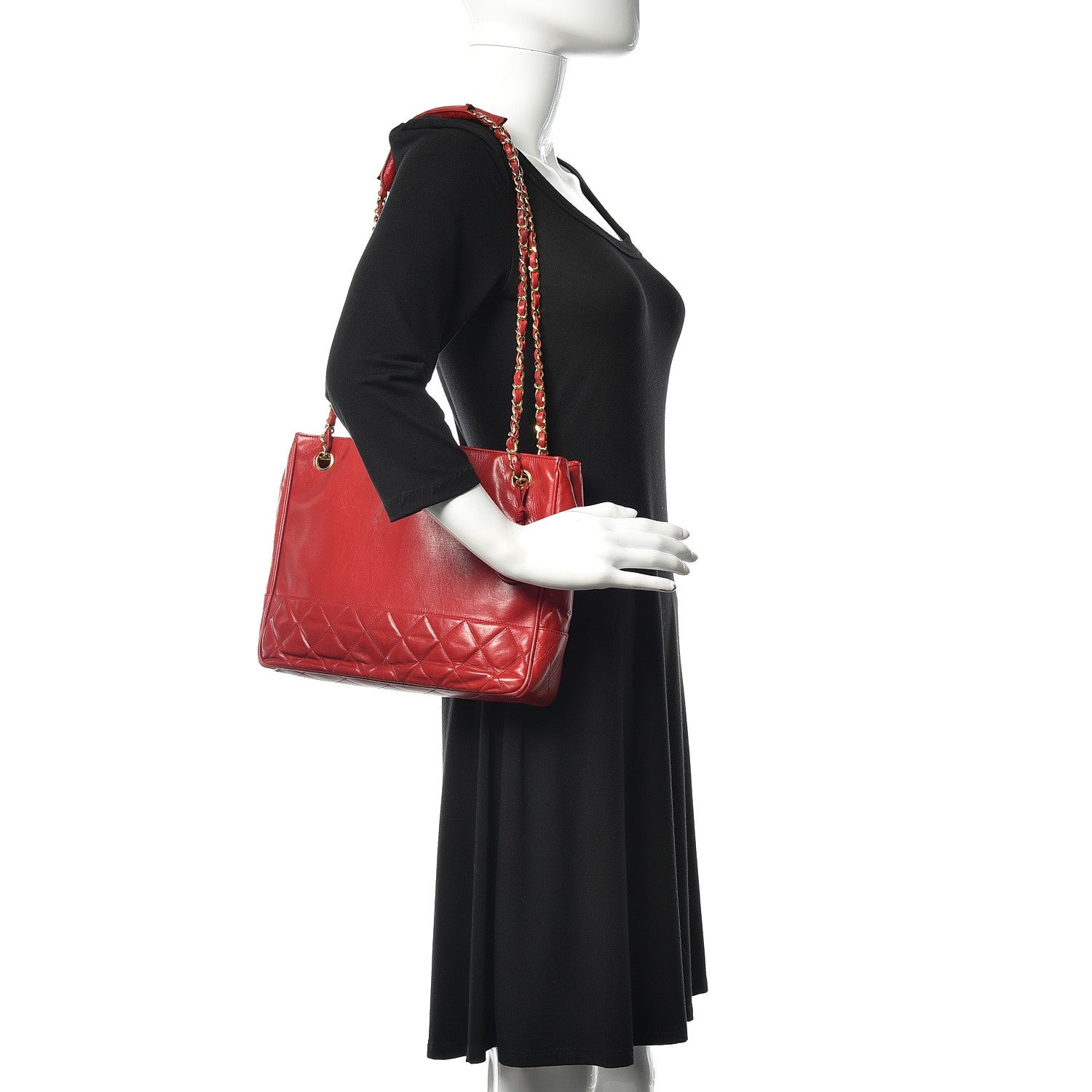 Chanel Lambskin Quilted Tote Red 2 of 18
