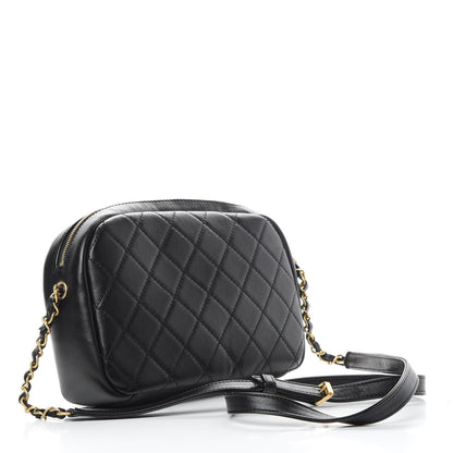 Chanel Lambskin Quilted Large Buckle Camera Case Bag Black 3 of 10