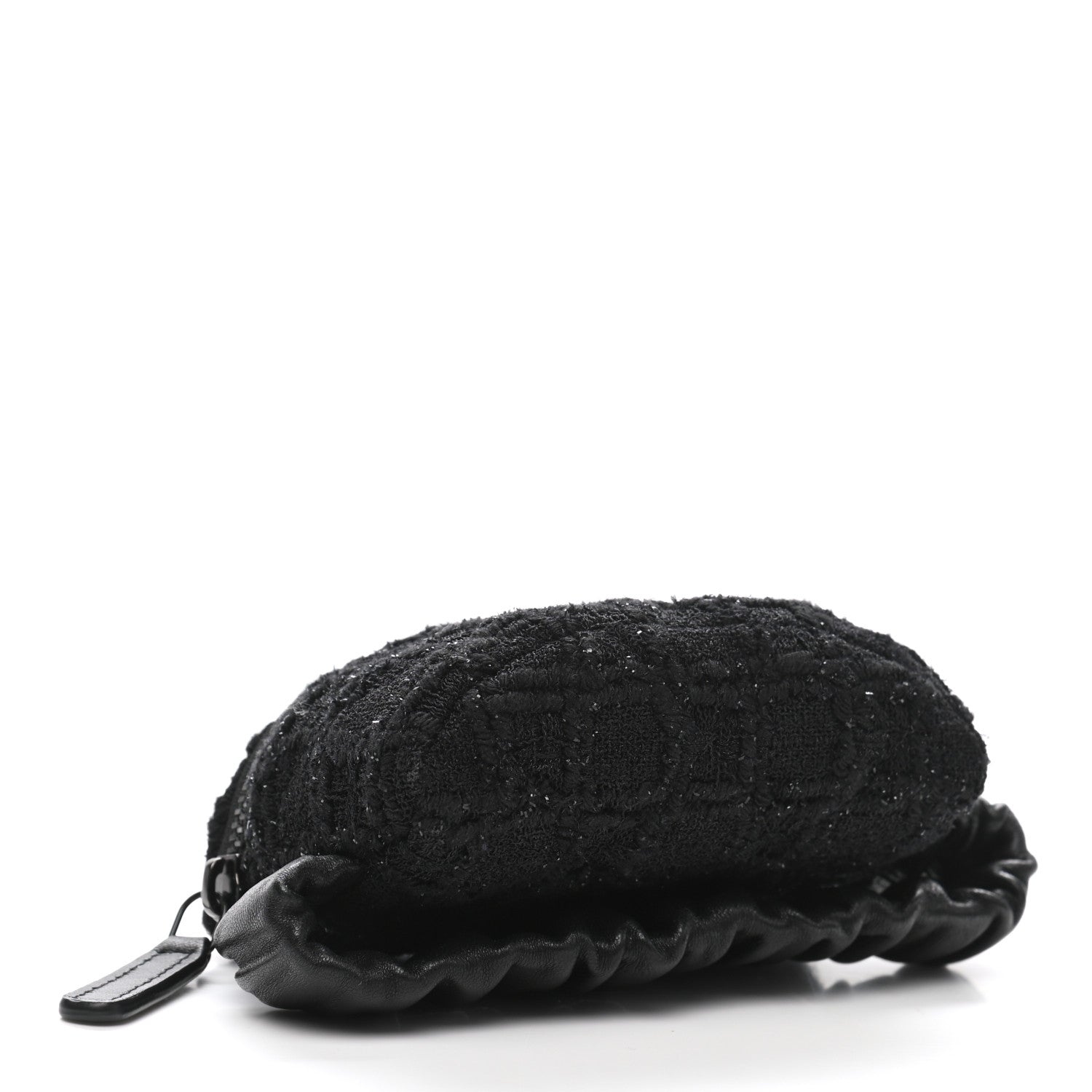 Chanel Tweed Lambskin Quilted Arm Coin Purse Black 4 of 8