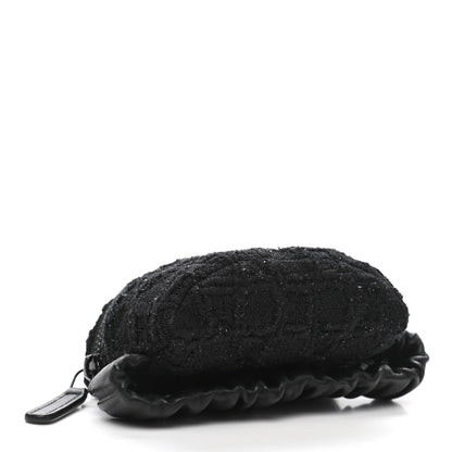 Chanel Tweed Lambskin Quilted Arm Coin Purse Black 4 of 8