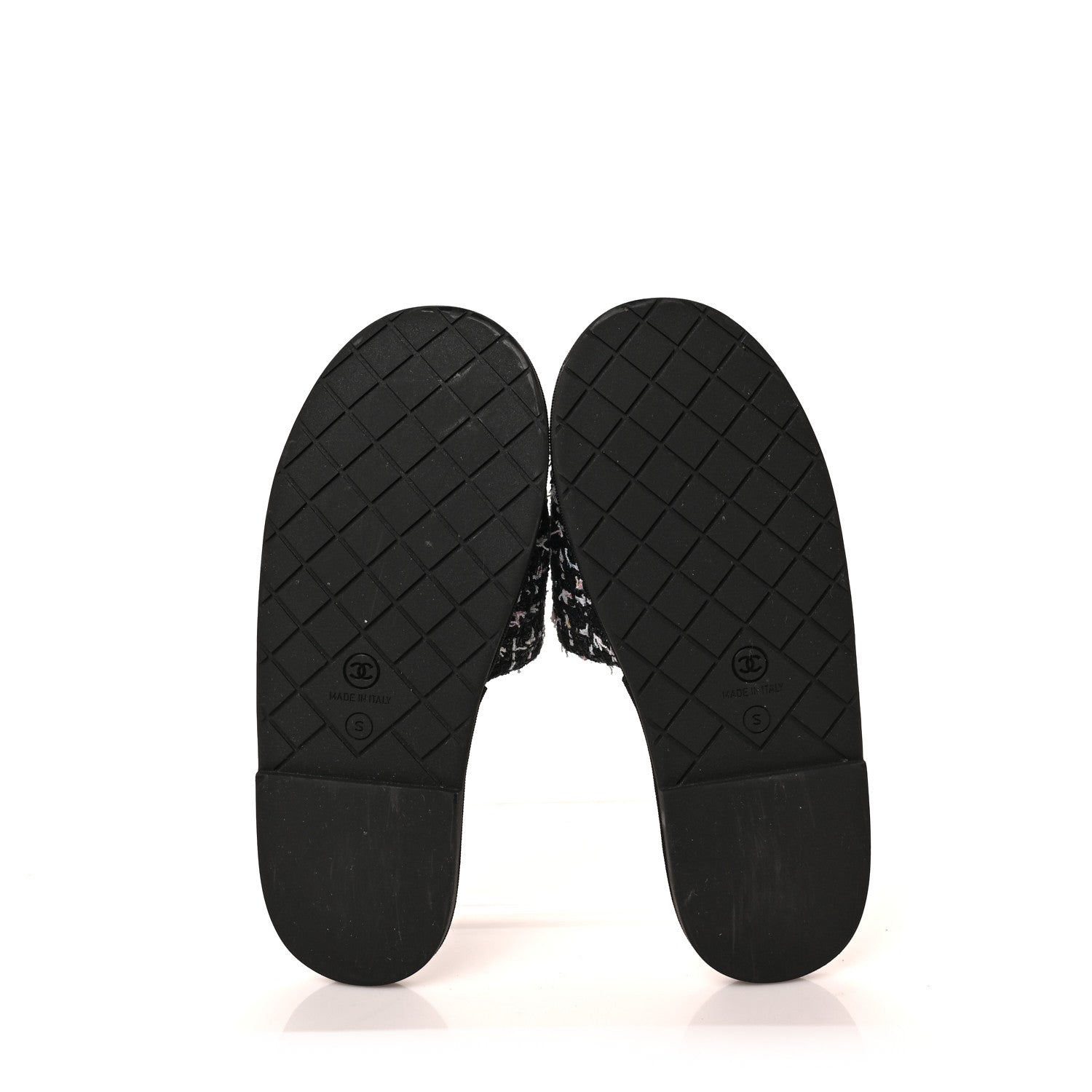 Chanel Tweed Flat Slipper Sandals S Black 5 of 7