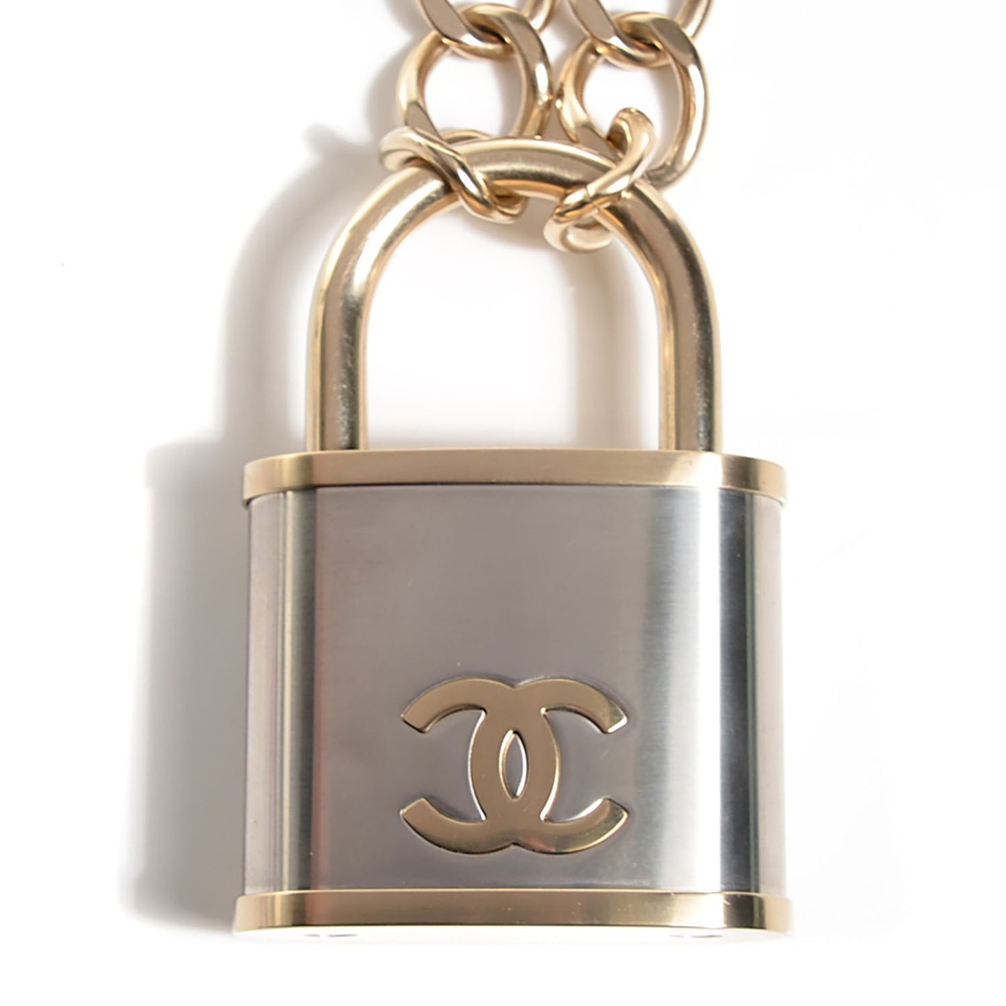 CC Oversized Padlock Necklace Gold Silver
