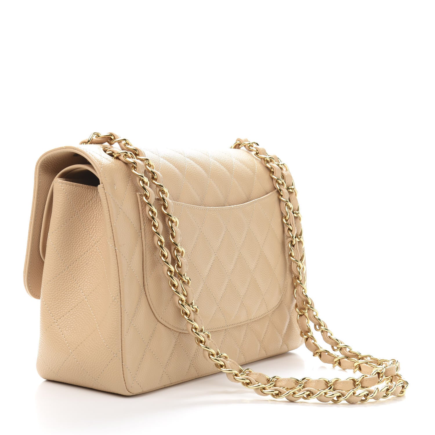 Chanel Caviar Quilted Jumbo Double Flap Beige 3 of 10