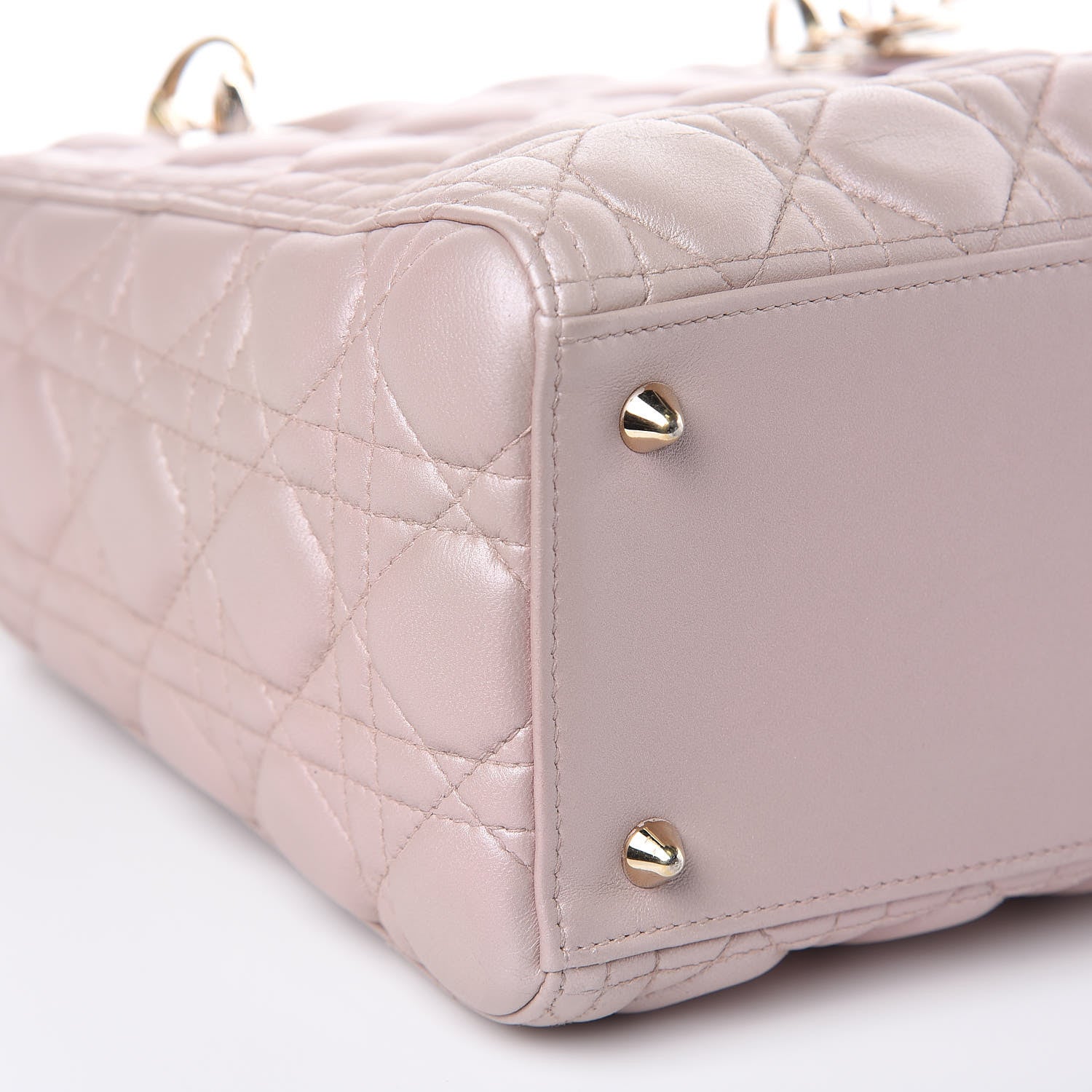 Christian Dior Pearly Lambskin Cannage Medium Lady Dior Lotus 8 of 12
