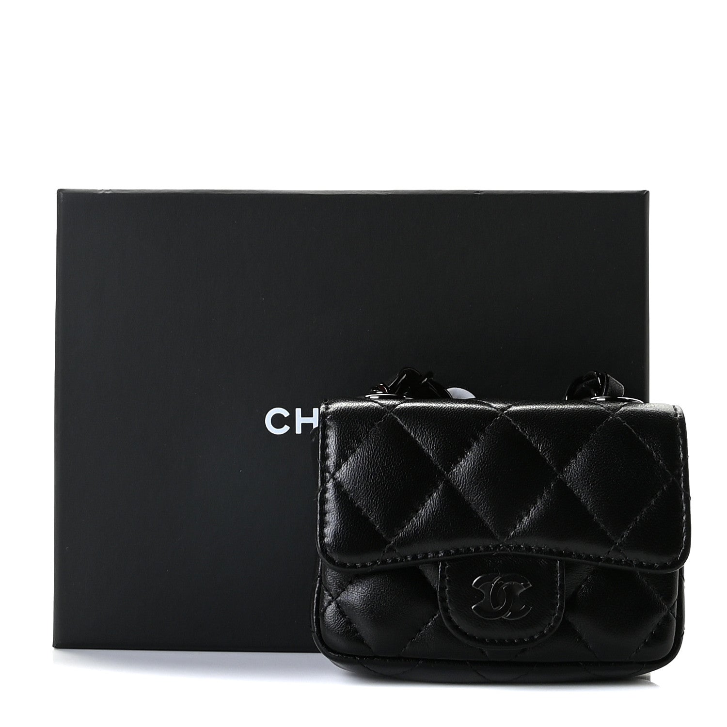 Chanel Lambskin Quilted Mini Chain Belt Bag So Black 12 of 12