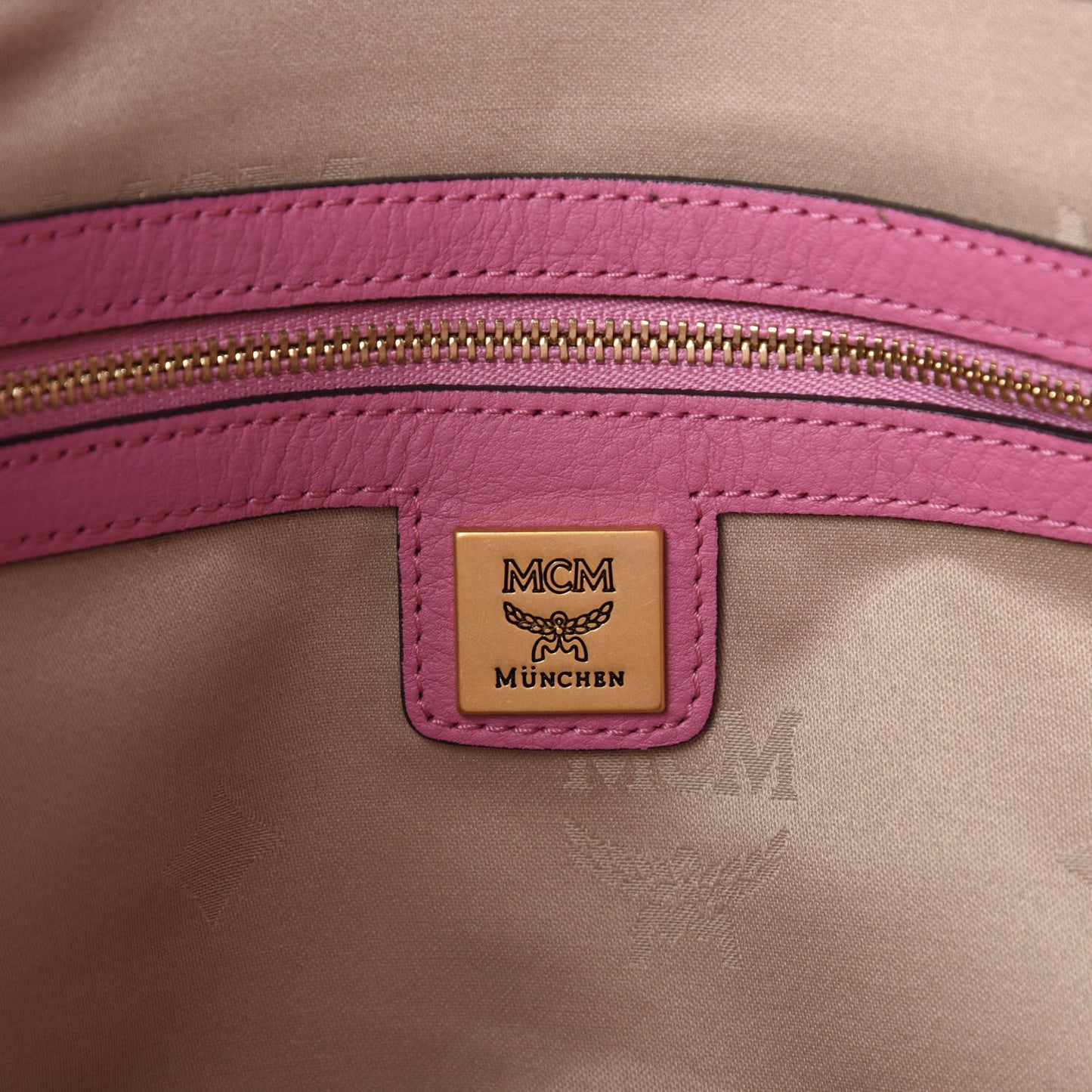 Visetos Calfskin Medium Anya Shopper Tote Pink Cognac