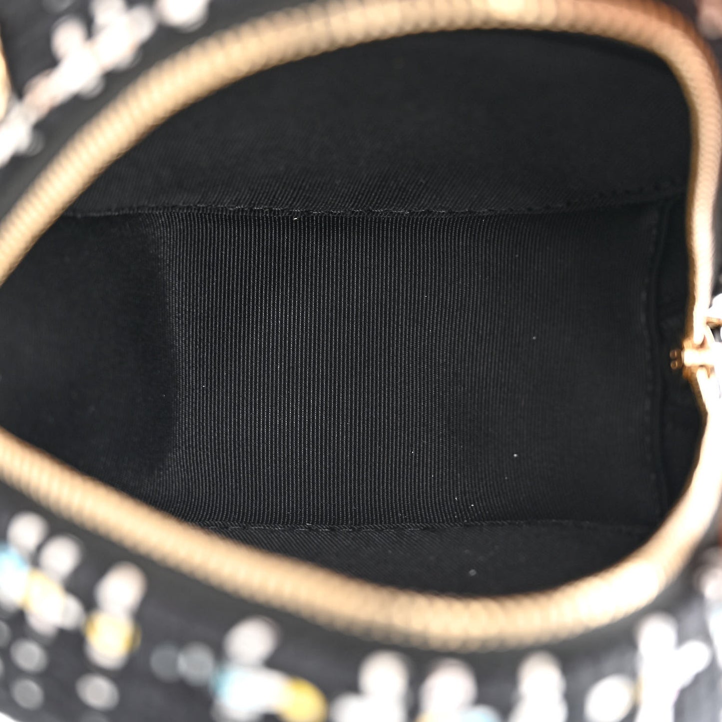 Tweed Round Clutch With Chain Black White Multicolor