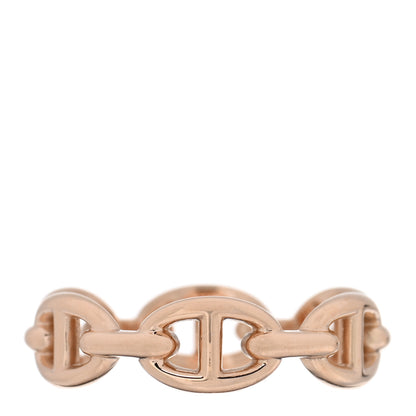 Hermes 18K Rose Gold PM Chaine d'Ancre Enchainee Ring 56 7.5 3 of 5