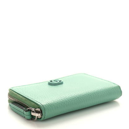 Gucci Dollar Calfskin Enamel Monochrome GG Marmont Zip Around Card Holder Pepperlight Mint 4 of 8