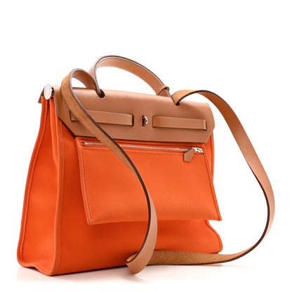 Hermes Vache Hunter Toile Herbag Zip 31 PM Orange 4 of 17