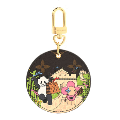 Louis Vuitton Monogram 2021 Christmas Animation China Wall Bag Charm Key Ring Myosotis Blue 1 of 4
