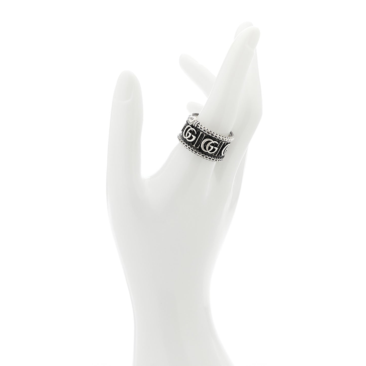 Sterling Silver GG Marmont Snake Band Ring 62 10
