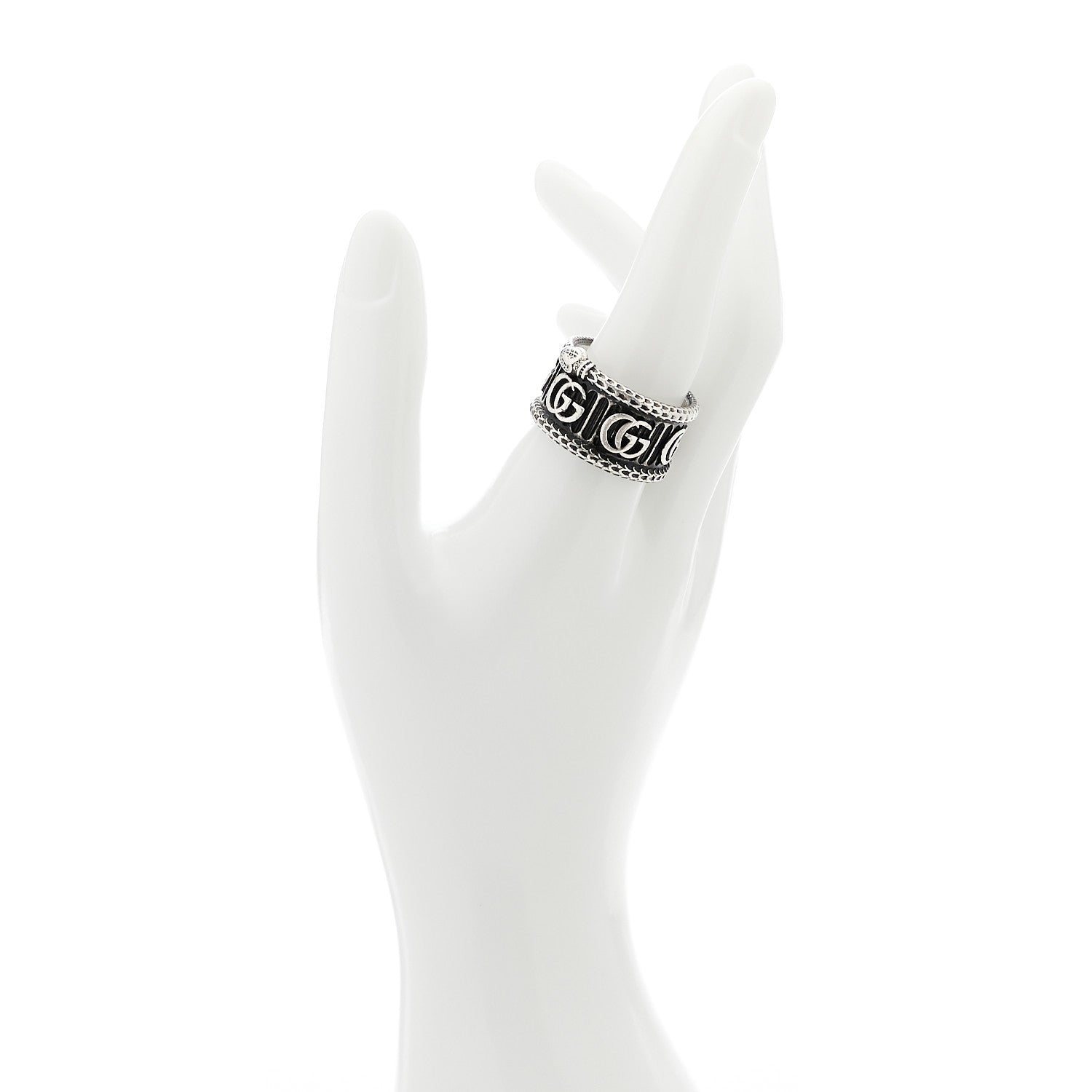 Gucci Sterling Silver GG Marmont Snake Band Ring 62 10 2 of 5