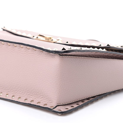 Valentino Garavani Grained Calfskin Rockstud Top Handle Flap Shoulder Bag Poudre 9 of 14