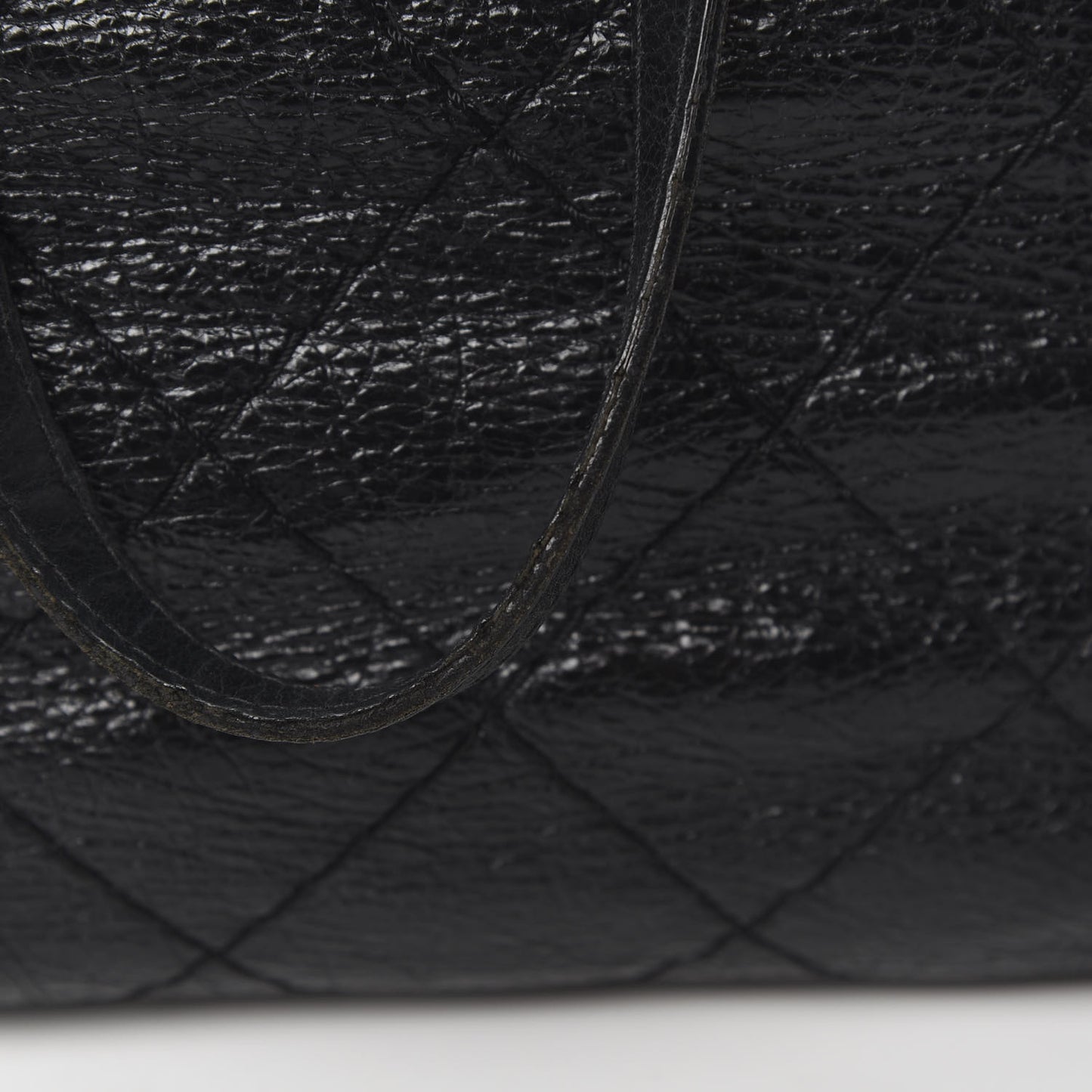 Glazed Calfskin Large On The Road Tote Black