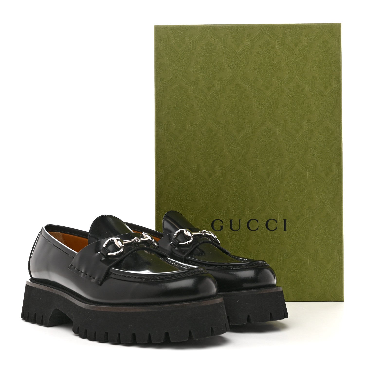 Gucci Cordovan Lux Womens Horsebit 45mm Platform Loafers 39.5 Black 10 of 10