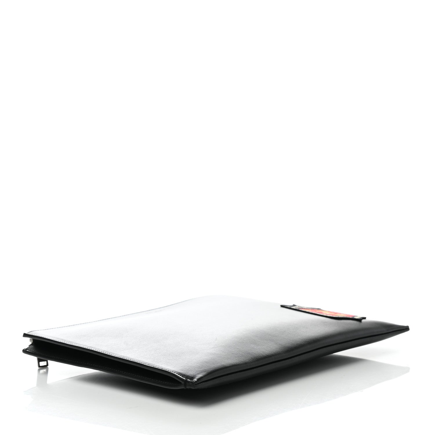 Saint Laurent Calfskin Embroidered iPad Pouch Black 4 of 7